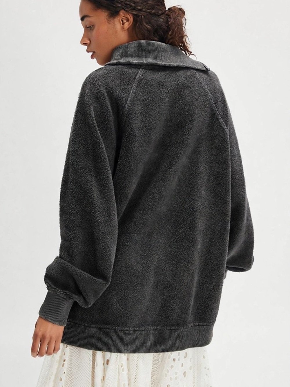 Free People Luna Sweatshirt Jacket NWT Black - Picture 4 of 10